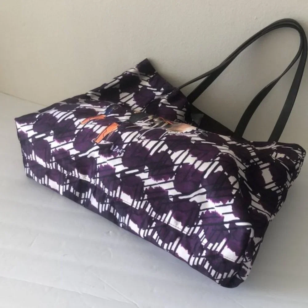Henri Bendel IZAK  Shopper Tote Purple Reversible Handbag